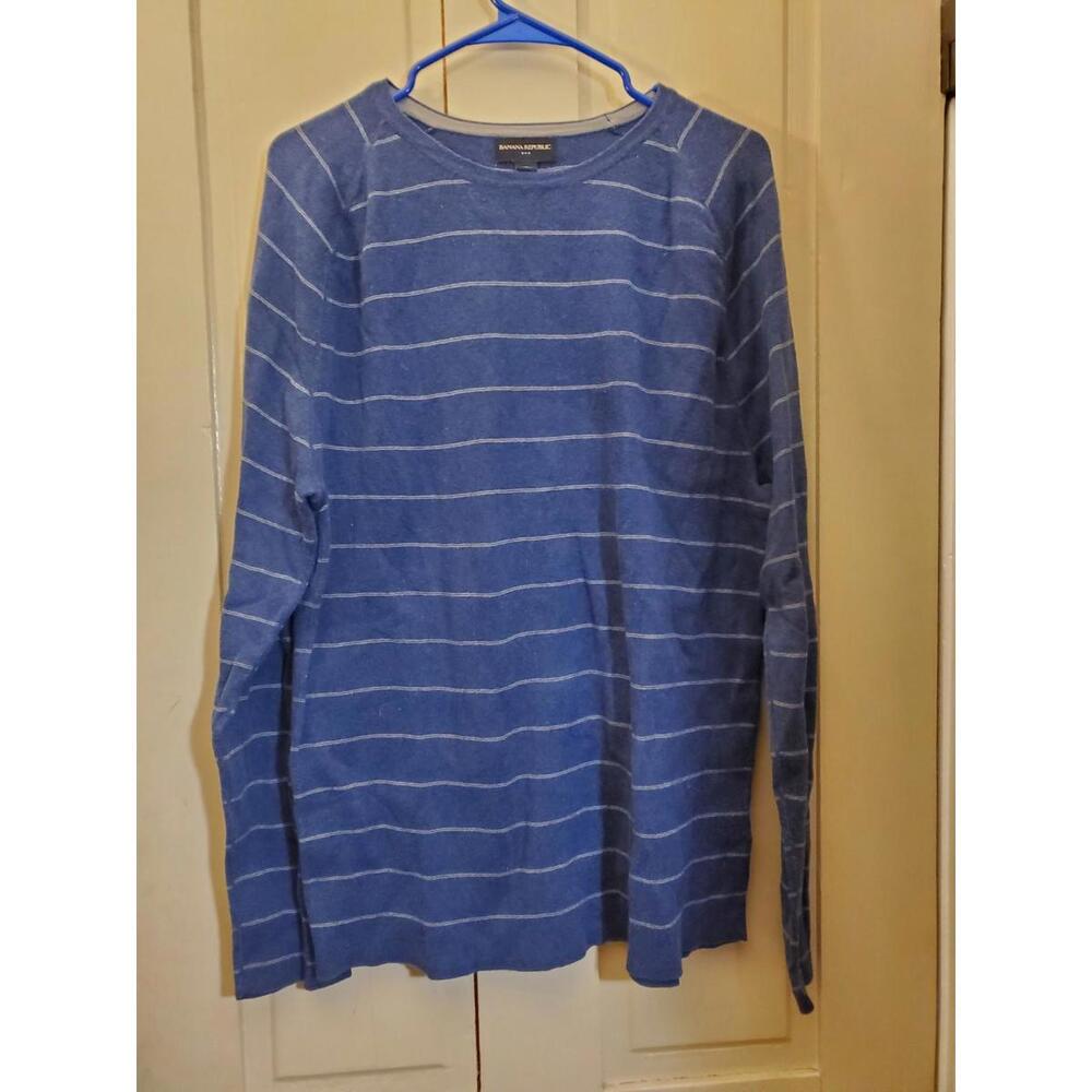 Banana Republic Men's CrewNeck Sweater Striped Blue xl